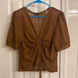 NWOT SHEIN drawstring lace blouse sz 14